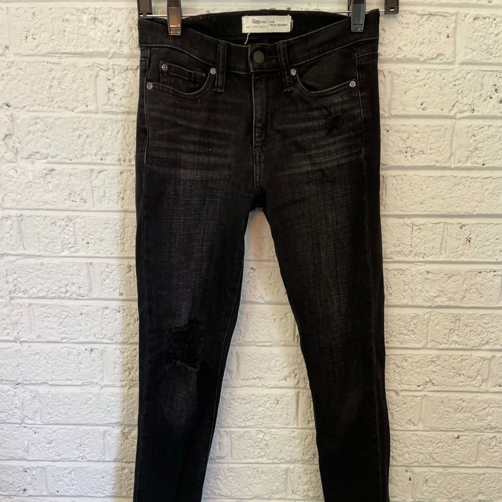 Gap True Skinny 24R Black Denim Jeans
